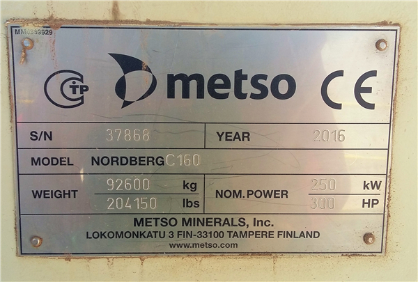 Used Metso-nordberg C160 Jaw Crusher)